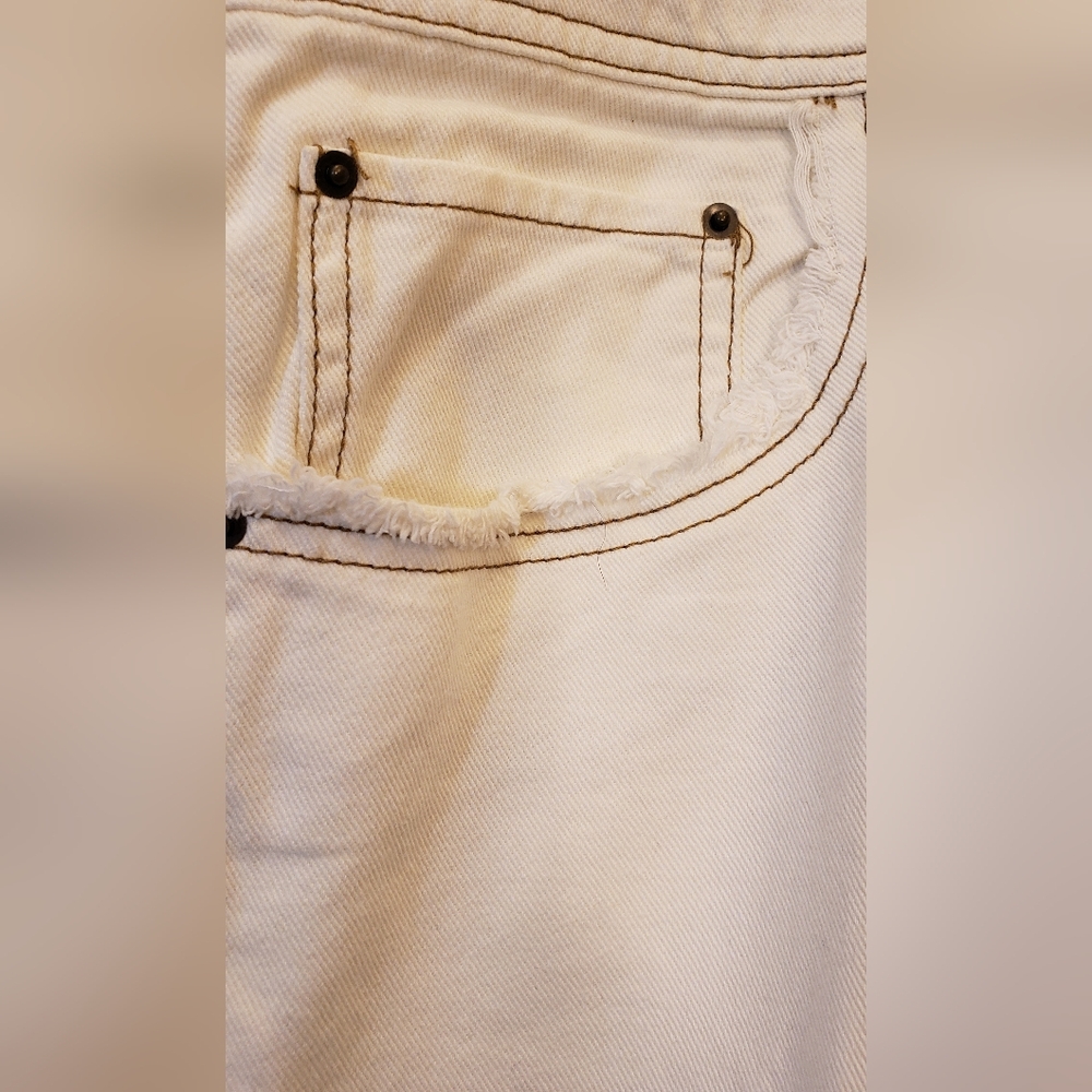 Future Collective x Jenny K Lopez 26W Ecru Cream High Rise Wide Leg Baggy Jeans - Picture 9 of 16